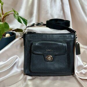 Coach Penelope Turnlock Swingpack – Black Leather Xbody/Waist-Pack (No. 45012)